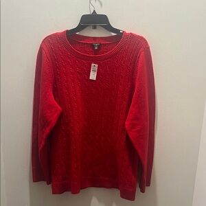 Talbots Red Cable Knit Sweater